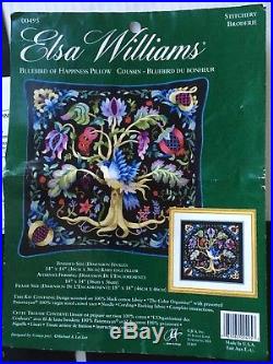 Elsa Williams Crewel Embroidery Kit Bluebird of Happiness 00495 Pillow Or Wall