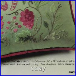 Elsa Williams Vintage Crewel Embroidery Kit Saybrook Pillow Jacobean Floral Vine