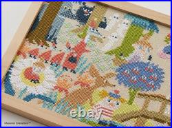 Embroidery Kit? Moomin Cross-Stitch Kit On the Bridge in Moominvalley/Frame