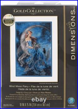 Enchanting Moon Fairy Counted Cross Stitch Kit 10'' x 15'' Gold Collection