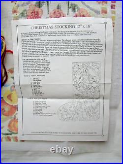 Erica Wilson Christmas Stocking Needlepoint Kit Birds Flowers Fruit