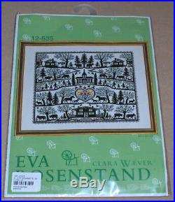 Eva Rosenstand Silhouette Collage Country Life Linen Cross Stitch Kit 20x16