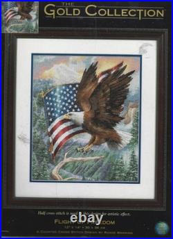 FLIGHT OF FREEDOM EAGLE, Dimensions Gold Collection Cross Stitch Kit NEW #35077
