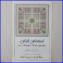 Fall Festival X Stitch Kit Liz Turner Diehl Beaded Knot Garden Linen Sampler