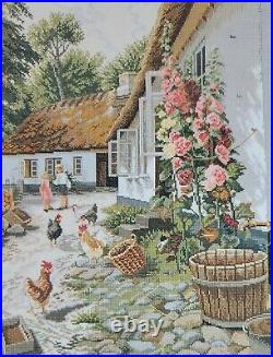 Farmhouse Floral X Stitch Kit Eva Rosenstand Country Life Clara Waever Hollyhock