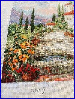 Finished completed Cross stitch- Casa De Italiano Completed size 16' x 12