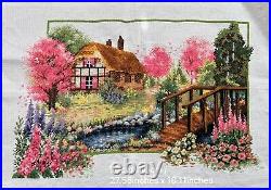 Floral Symphony A Handcrafted Cross-Stitch of Spring
