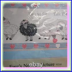 Fluff-n-Stitch Adorable Ewe's Picture Cross Stitch Kit Sheep Lamb Design by S