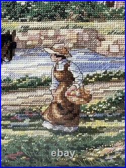 Framed Dimensions Gold M'Ladys Chateau Hand Made Cross Stitch 1995 Robert Lebron