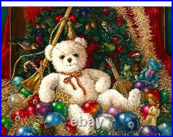 Full Square Round Drill 5D DIY Diamond Painting Christmas Bear Embroidery Decors