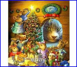 Full Square Round Drill 5D DIY Diamond Painting Christmas CatMouse 3D Embroidery