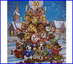 Full Square Round Drill 5D DIY Diamond Painting Dog Christmas Tree 3D Embroidery