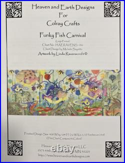 Funky Fish Carnival by Heaven & Earth Designs Counted Cross Stitch Kit NEW Funky Fish Carnival by Heaven & Earth Designs Counted Cross Stitch Kit NEW