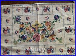 GREEK cross stitch- cotton- handmade- table cloth- pillow