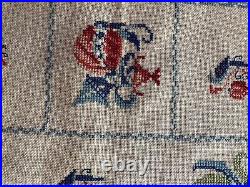 GREEK cross stitch- cotton- handmade- table cloth- pillow