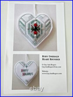 Gay Ann Rogers Ruby Emerald Jeweled Heart New Needlepoint Kit