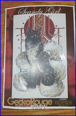 Gecko Rouge Kitsune Scandy Girl Cross Stitch Kit New