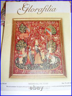 Glorafilia Tapestry Kit The Lady and the Unicorn 29 x 25 GL79145 Open Pkg