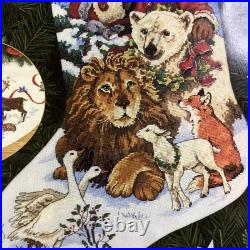 Gold Collection Dimensions Vintage Cross Stitch Santa's Wildlife Stocking 16