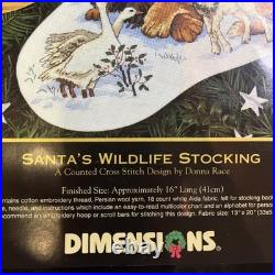 Gold Collection Dimensions Vintage Cross Stitch Santa's Wildlife Stocking 16