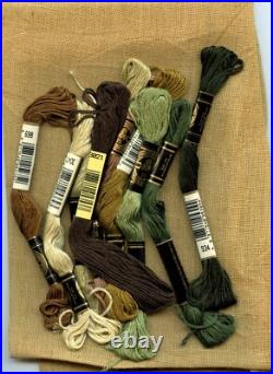 Goode Huswife RARE Cross Stitch Primitive Noah's Garden KITTED with Thread Linen