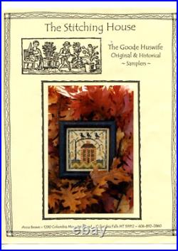 Goode Huswife Stitching House Crow Sampler KITTED with Thread Linen Cross Stitch