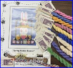 HTF Mosey N Me Spring Rabbit BannerCounted Cross Stitch Pattern Partial Kit