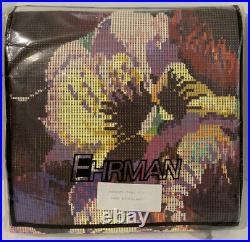 HUGE 30 x 30 EHRMAN KIT Needlepoint PANSIES PANEL Canvas & Wool ELIAN McCREADY
