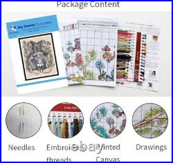 Happy Forever 11CT Stamped Cross Stitch, 12 Zodiac Signs Set, 14''X16'' For Each