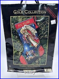 Heavenly Herald Stocking Dimensions GOLD Collection Cross Stitch KIT Christmas