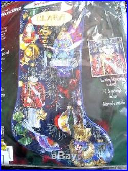 Holiday Bucilla Needlepoint Stocking Kit, CHRISTMAS ORNAMENTS, Rossi, 84645,18, NIP