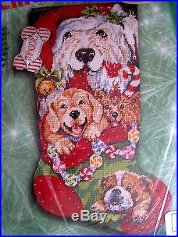 Holiday Bucilla Needlepoint Stocking Kit, PUPPIES FOR CHRISTMAS, Gillum, 60770,18
