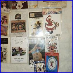 Huge Lot Vintage Cross Stitch, Crewel & Embrodiery Kits Christmas, Halloween 40+