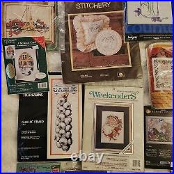 Huge Lot Vintage Cross Stitch, Crewel & Embrodiery Kits Christmas, Halloween 40+