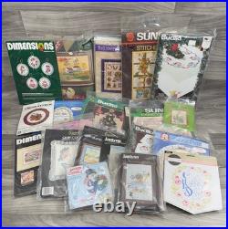 Huge Needlepoint Cross Stich Craft Dimensions Bucilla Canvas Embroidery Kit Lot