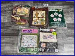 Huge Needlepoint Cross Stich Craft Dimensions Bucilla Canvas Embroidery Kit Lot