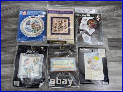 Huge Needlepoint Cross Stich Craft Dimensions Bucilla Canvas Embroidery Kit Lot