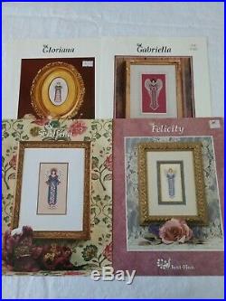 JUST NAN Lot of Counted Cross Stitch Patterns, Charms, Beads, Embellishments
