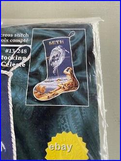 Jaclyn HEAVENLY MESSENGER Christmas Stocking Kit Cross Stitch Angel Shepard NOS