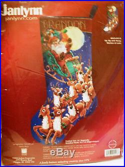 Janlynn 023-0213 Needlepoint UP UP AND AWAY Christmas Stocking Kit Rossi Sealed