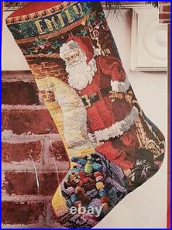 Janlynn 023-0432 CHECKING HIS LIST Needlepoint Stocking Kit Rossi Sealed