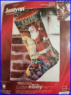 Janlynn 023-0432 CHECKING HIS LIST Needlepoint Stocking Kit Rossi Sealed