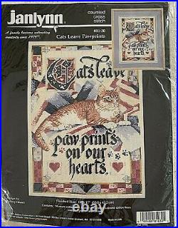 Janlynn Cats Leave Pawprints Cross Stitch Kit #81-30 Sealed Janlynn Cats Leave Pawprints Cross Stitch Kit #81-30 Sealed