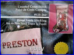 Janlynn Christmas Holiday Counted Cross Stocking KIT, FOREST SANTA, Animal, 125-260