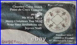 Janlynn Counted Cross Stitch Tree Skirt Kit We Wish You A Merry Christmas RARE