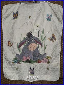 Janlynn Eeyore Winnie the Pooh Stamped Cross Stitch Baby Quilt Blanket 34x43