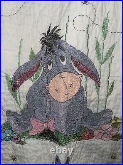 Janlynn Eeyore Winnie the Pooh Stamped Cross Stitch Baby Quilt Blanket 34x43