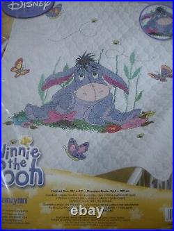 Janlynn Eeyore from Winnie the Pooh Stamped Cross Stitch Quilt Kit 34x43/ NEW