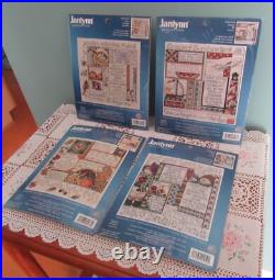 Janlynn Sampler Spring Summer Autumn Winter Set Of 4 Counted Cross Stitch Kits
