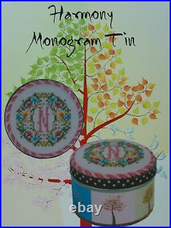 Just Nan Harmony Sampler & OOP Monogram Tin w Linens, Fibers, Embellish, Finish